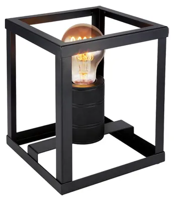 Produktbild von LED Tischleuchte, Metallrahmen schwarz, E27, H 20 cm