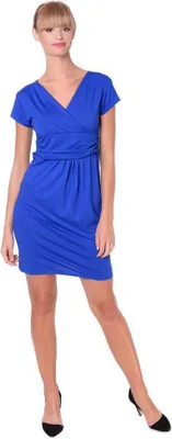 Immagine prodotto di Donna MAMA mini abito con scollo a V per la maternità; blu L/XL 40/42