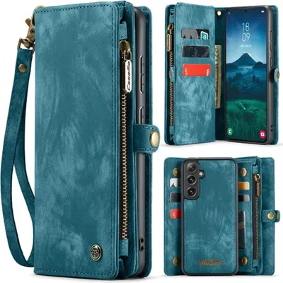 Produktbild von Samsung Galaxy S25 Plus Hülle - CaseMe 008 2-in-1 Klapphülle & Back Cover mit Brieftasche - Blau