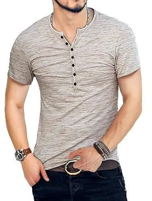 Zdjęcie produktu dla Koszula henley męska długi rękaw oddychająca casualowa s XXL