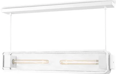 Produktbild von Moderne Deckenlampe WEAVE II weiß - für 2 Filament LED Leuchtmittel - 80cm x 11cm - E27