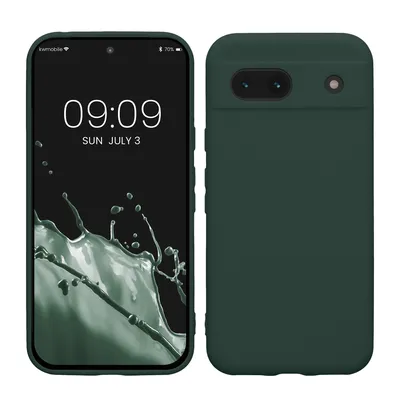 Produktbild von kwmobile Handyhülle kompatibel mit Google Pixel 8a Hülle - Handy Case aus weichem Silikon in Moosgrün