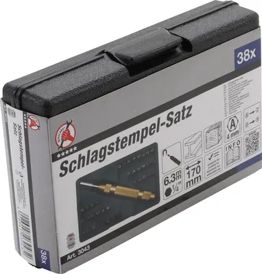 A product box for a set of stamping tools.