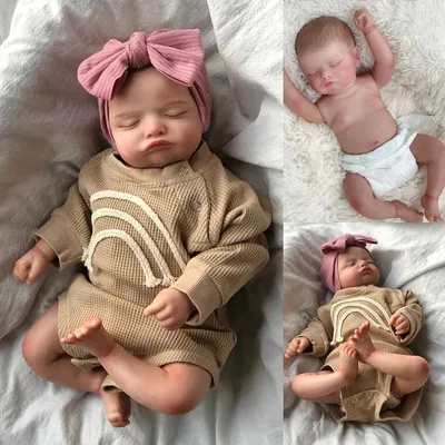 Zdjęcie produktu dla 45CM Pełne ciało Silikonowa noworodkowa lalka Rosalie Wielowarstwowe malowanie skóry 3D Szczegółowe żyły muñeca bebe Reborn