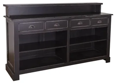 Produktbild von Casa Padrino Landhausstil Barschrank Antik Stil Schwarz 180 x 51 x H. 107 cm - Möbel im Landhausstil
