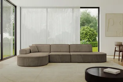 Produktbild von ALTDECOR Ecksofa in L-Form MARI-L2 - 328x171x79,5 cm Braun - Corner Sofa Bett Eckcouch Couch Wohnlandschaft Cauchsofa