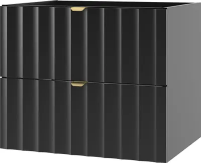 Produktbild von Waschbeckenunterschrank 60 cm breit modern in schwarz matt AVOLA-140