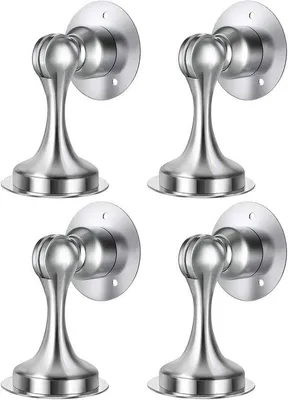 Obrázok produktu pre Magnetické zarážky dverí – 4 kusy, magnetické, nerezová oceľ, zarážka dverí, bez nutnosti vŕtania