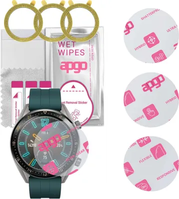 Produktbild von apgo 3 Stück Schutzglas, klar, kompatibel mit Huawei Watch GT Active Smartwatch, Hybrid 8H, Ersatz für Hartglas, Displayschutzglas, Bildschirmschutz, Displayschutz, kratzfest