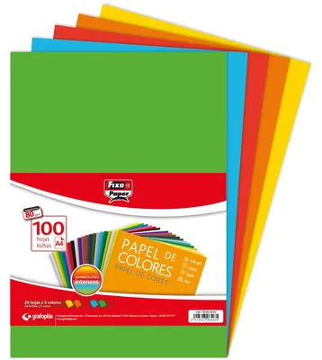 Farbiges A4-Papier 80 g/m², 100 Blatt, bunt