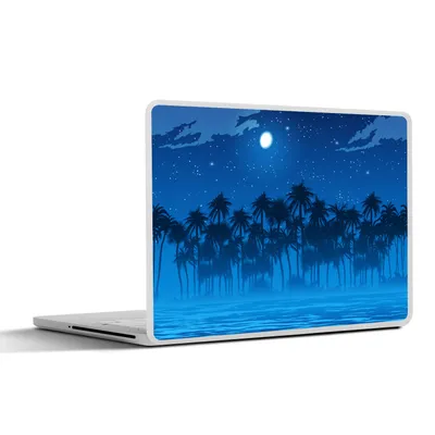 Produktbild von MuchoWow® Laptop Aufkleber Sticker Cover Sternenhimmel - Palme - Meer 40x30 cm - Laptop Dekoration - Selbstklebend
