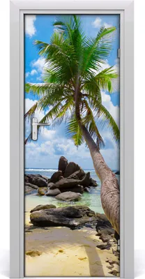 Imagen del producto de Calcomanías decorativas Tulup de 75x205 cm. Adhesivas, impermeables, removibles. Ideales para dormitorios, salones y decoración del hogar. Diseño: playa tropical