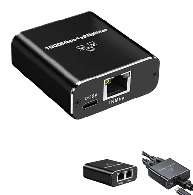 Productafbeelding van 2-poorts Ethernet-switch, Gigabit Ethernet-splitter 1 naar 2 RJ45 1000 Mbps