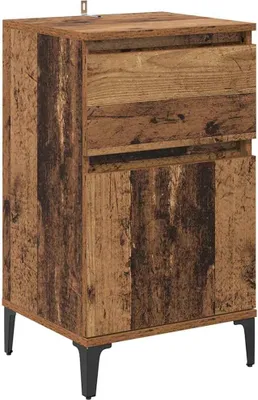 Produktbild von Nachttisch mit Schubladen Altholz 40 x 35 x 70 cm Holzwerkstoff