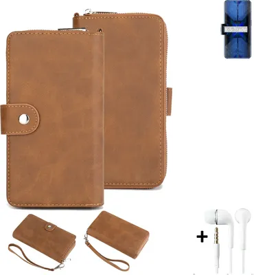 Produktbild von K-S-Trade 2in1 Handyhülle kompatibel mit Huawei Enjoy 20s + Kopfhörer Schutzhülle & Portemonnee Schutzhülle Tasche Handytasche Case Etui