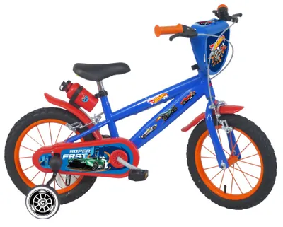 Immagine prodotto di HOT WHEELS 14, bicicletta per bambini, adatta a bambini tra i 3 e i 5 anni, per altezza tra 85 e 105 cm, con scudetto frontale e stabilizzatori laterali