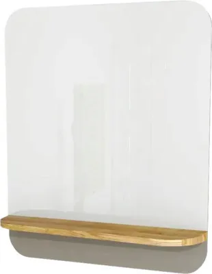 Obrázok produktu pre Zrkadlo do kúpeľne Devo Gloria 2.0 s drevenou poličkou 70 x 86 cm sivá matná GL2-LUPL70-1-F111D01