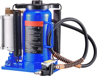Image de Cric pneumatique SucceBuy avec capacité de levage de 20 tonnes, plage de levage 260-495 mm, cric pneumatique et manuel avec pompe pour voitures, pick-up, camions, camping-cars et SUV, bleu