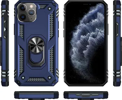 Obrázok produktu pre sada ochranných krytov 2v1 pre Apple iPhone 11 Pro pozostáva z 2x ochranného skla 9H a 1x silikónového puzdra - modrý kryt