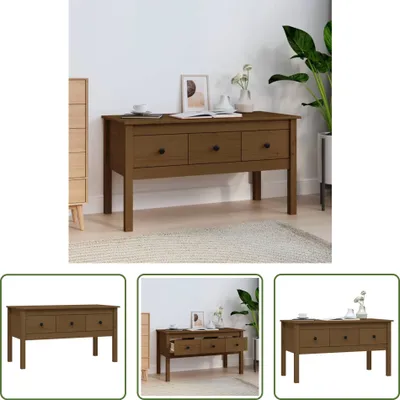 Produktbild von The Living Store Couchtisch Honigbraun 102x49x55 cm Massivholz Kiefer