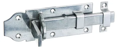 Immagine prodotto di Alberts 116910 Serratura a vite, diritta, con impugnatura piatta e anello fisso, acciaio inox, piastra 120 x 45 mm