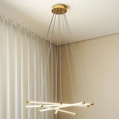 Productafbeelding van LED-plafondlamp, 50W, 5 verstelbare lichtbuizen, verstelbaar, plafondlamp voor woonkamer, eetkamer, keuken, goud+wit