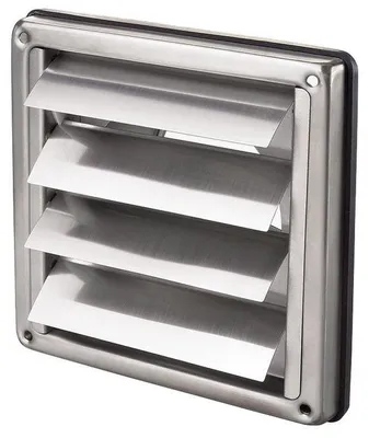 Image de Grille de protection contre les intempéries en acier inoxydable Ø 150 mm lamelles mobiles