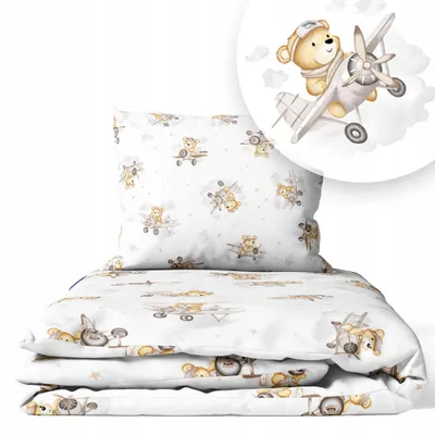Immagine prodotto di Set Biancheria da Letto per Lettino 90 × 120 cm + Federa 40 × 60 cm – 100% Cotone per Neonato e Bambino
