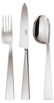 Productafbeelding van Sambonet Conca Giò Ponti, bestekset van roestvrij staal, verzilverd, 6-delig. Artikelnummers: S0091-S00014-S0279-52738-85