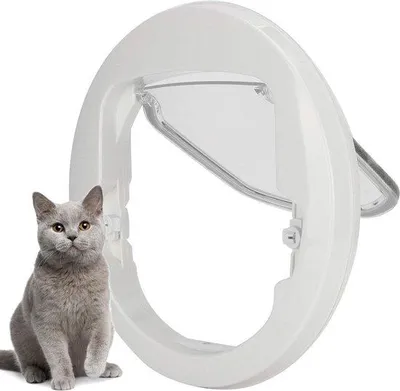 Produktbild von Famanu Katzenklappe 4-Wege-Verriegelung - Magnetisches Design für Katzen und kleine Hunde