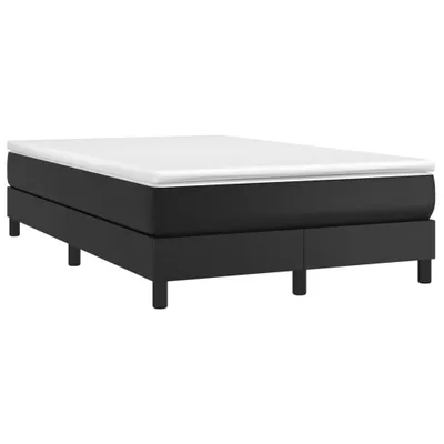 Zdjęcie produktu dla vidaXL Łóżko sprężynowe z materacem czarne 120x190 cm imitacja skóry