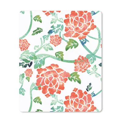 Produktbild von MuchoWow® Mauspad Mousepad Blumen - Blätter - Muster - Aquarell 19x23 cm - Mousepads - Maus Mat - Pad - Mausunterlage - Mauspads - Spielen