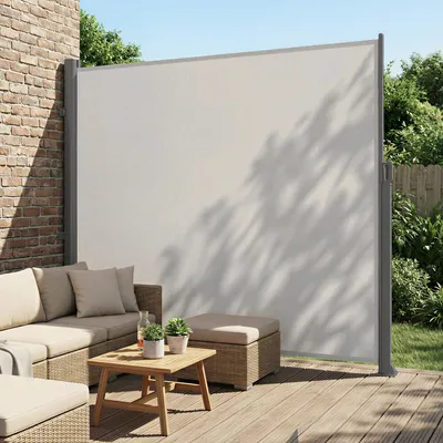Produktbild von Seitenmarkise Alu 400 x 180 cm ausziehbar, Sonnenschutz Balkon, Terrasse, Garten