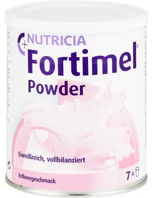 Obrázek produktu pro NUTRICIA Fortimel prášek s vysokým obsahem bílkovin, plně vyvážený s jahodovou příchutí, 335 g prášku