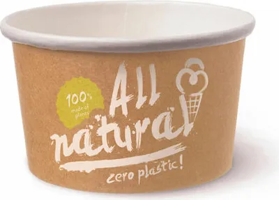 Produktbild von 50x  Eisbecher Pappe  300 ml ALL NATURAL ohne Kunststoffbeschichtung