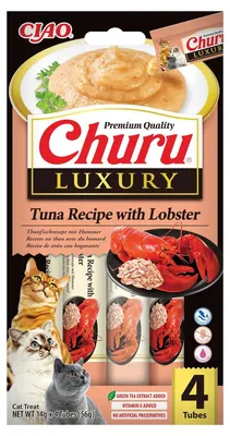 Zdjęcie produktu dla Inaba Cat Churu Luxury 4x14g (56g) Kremowy Przysmak Dla Kota Tuńczyk z Homarem