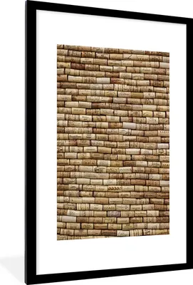 Produktbild von MuchoWow® Gerahmtes Poster Korken in einer Reihe 60x90 cm - Poster mit Schwarzem Bilderrahmen Wandposter Rahmen Foto Bilder - Dekoration - Wandposter Wohnzimmer - Hochwertig