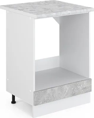 Produktbild von Vicco Herdumbauschrank R-Line, 60 cm , AP Marmor, Beton/Weiß