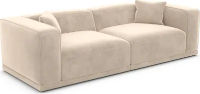 Produktbild von Samtstoff 4-Sitzer Couch Diora Creme