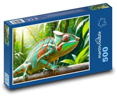 Produktbild von Puzzle 500 Bunter Chameleon im Dschungel - martinpuzzle