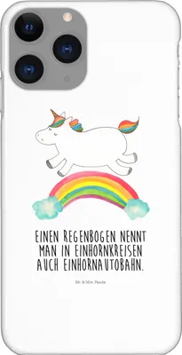 Produktbild von Mr. & Mrs. Panda Iphone 11 Pro Handyhülle Einhorn Regenbogen - Weiß - Geschenk, Handy Case, Premium Kunststoff, Erwachsenwerden, Unicorn, Einhornpower, Glitzer