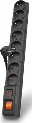 Produktbild von ACAR S8, 1,5 m, Drinnen, Kunststoff, Schwarz, Universal, 8 AC-Ausgänge