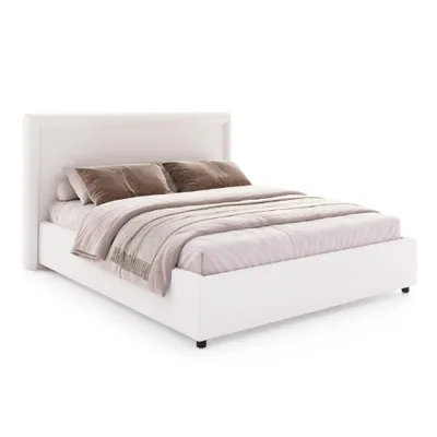 Produktbild von FDM Bett BUSCA Paris  90x200 cm Polsterbett mit Lattenrost aus Metall Bettkasten Stauraumbett Samt white