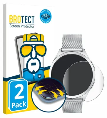 Produktbild von 2x BROTECT Fullscreen Schutzfolie für NONGAMX Smartwatch 1.27" Displayschutz Folie Fullcover Klar Transparent
