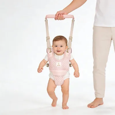 Produktbild von Minicee Lauflernhilfe Baby mit verstellbarem Lauflerngurt 9–36 Monate Rosa