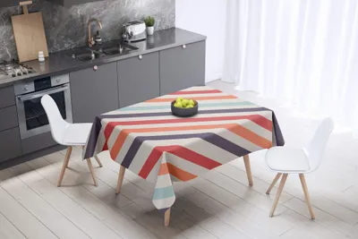 Tischdecke 145x145 cm Polyester Herz-Muster mehrfarbig