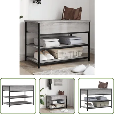Obrázek produktu pro The Living Store Lavice na boty Grey Sonoma 70x42,5x50 cm Materiál na bázi dřeva