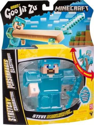 Productafbeelding van Stretchy Figure - GOO JIT ZU - Minecraft Steve - 11 cm - Elastic Texture - Stretchable 3x