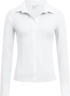 Produktbild von Greiff SHIRTS Damen Shirtbluse Langarm Kragen V-Neck Regular Fit Weiß M