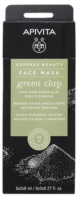 Produktbild von Apivita Beauty Express Tiefenreinigende Gesichtsmaske mit grüner Tonerde 2x8ml